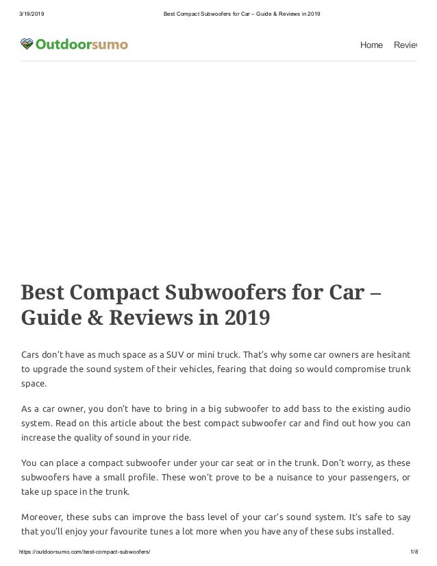 best compact subwoofer car