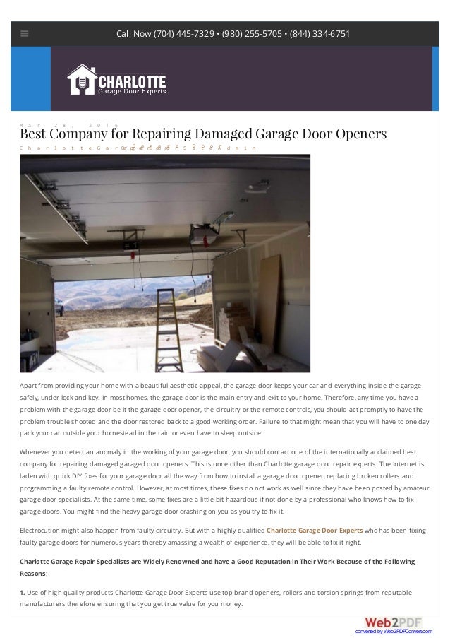 Best Company For Repairing Damaged Garage Door Openers