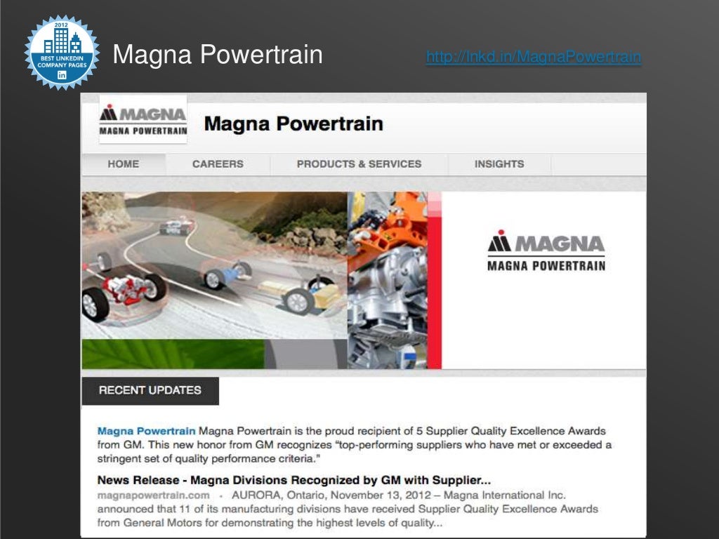 Magna Powertrain http//lnkd.in/MagnaPowertrain