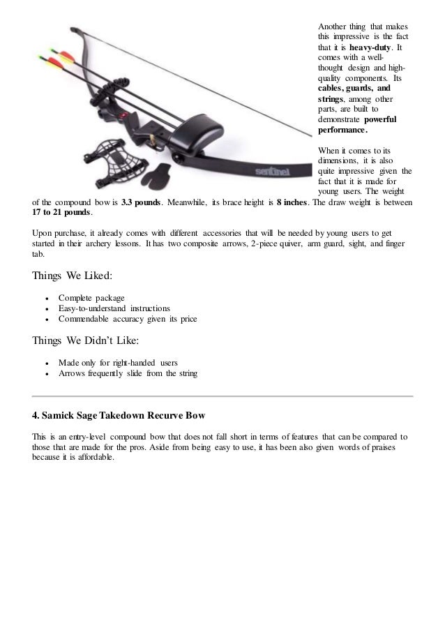 Best beginners and youth compound bows 2016