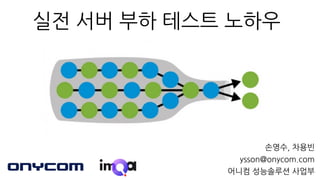 실전 서버 부하 테스트 노하우
손영수, 차용빈
ysson@onycom.com
어니컴 성능솔루션 사업부
 