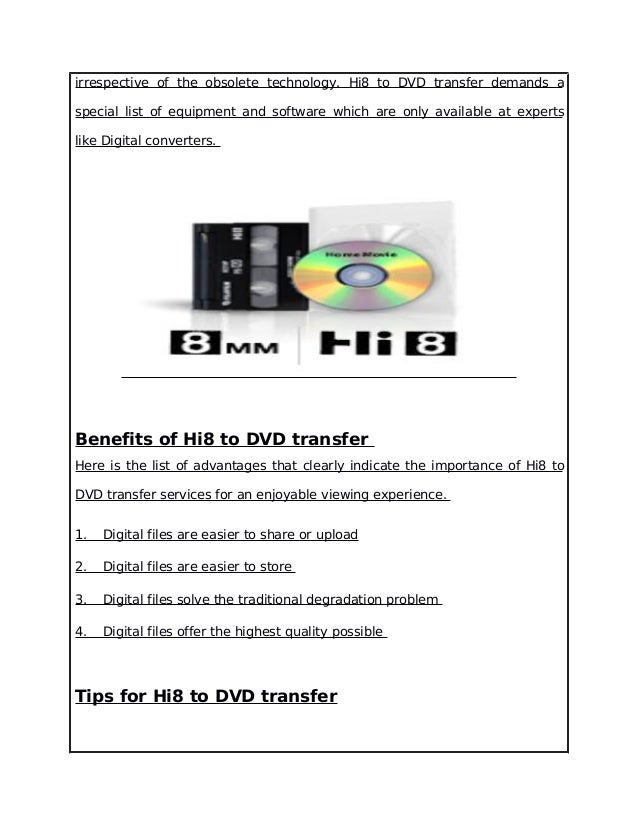 Best conversion services hi8 to dvd Digital Converters