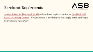 Best Course for Full-Stack Developers - Antier School of Blocktech (ASB ...