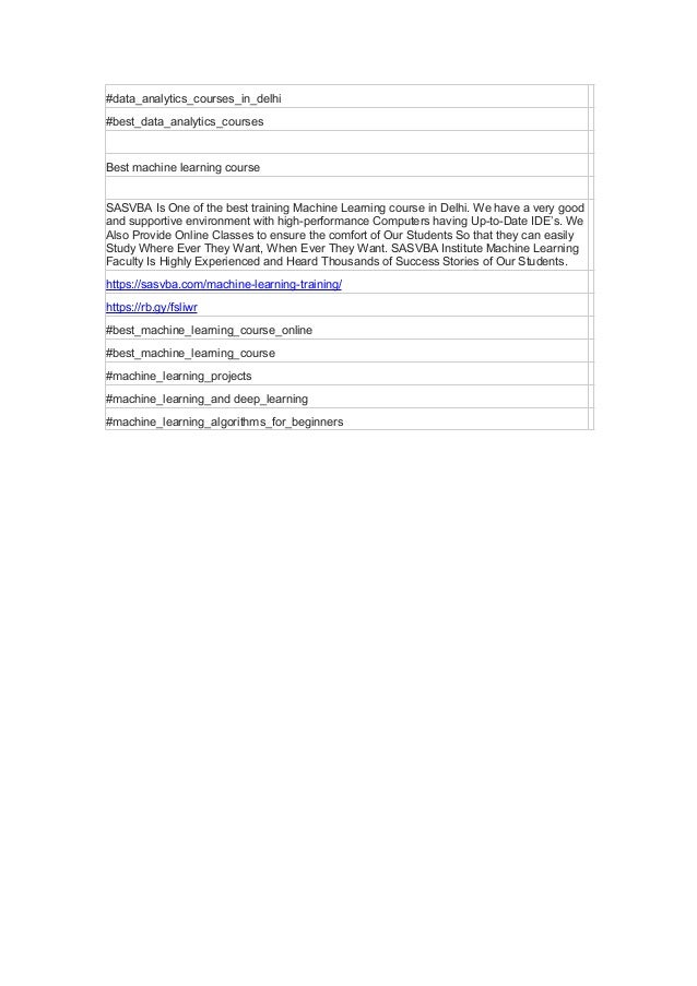 Best data analytics training