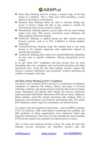 Best Data Masking Services for KYC Compliance in 2025 | DOCX