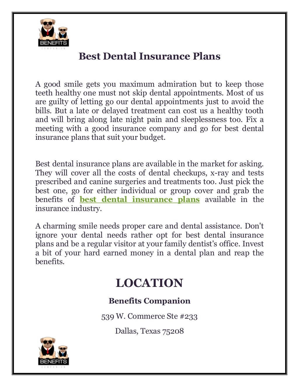 Best Dental Insurance Plans