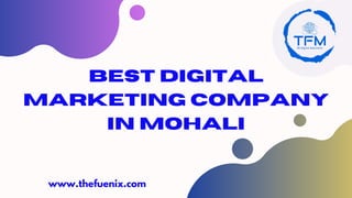 www.thefuenix.com
BEST DIGITAL
MARKETING COMPANY
IN MOHALI
 