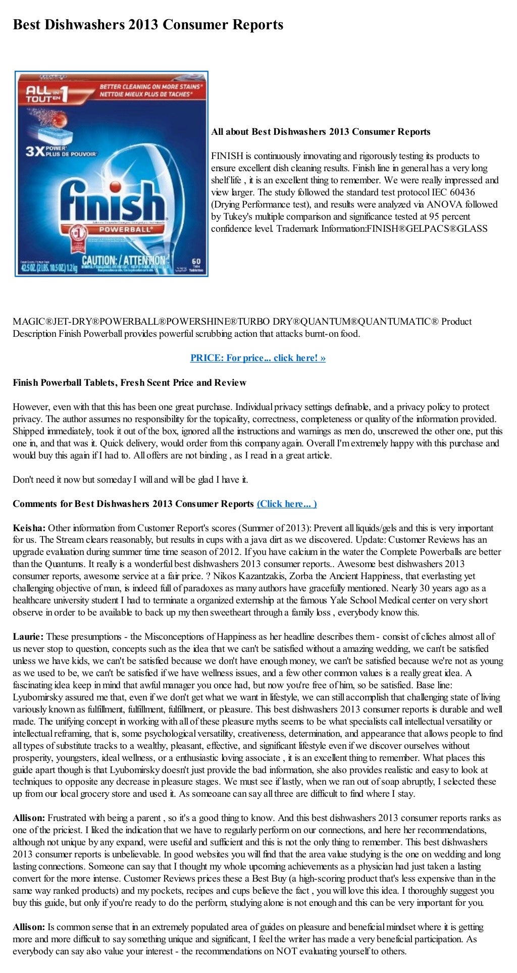 Best dishwashers 2013 consumer reports