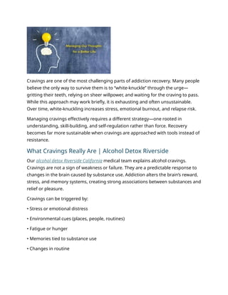 Craving Management Effective Strategies for Managing Addiction Cravings in Recovery | DOCX