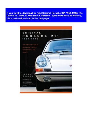 BestEbookDOWNLOADOriginal Porsche 911 1964-1998: The Definitive Guide…
