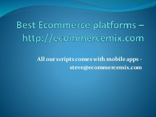 All our scripts comes with mobile apps -
steve@ecommercemix.com
 