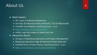 What works?
 Most of the role aspects:
 Single P.O. who owns backlog, priority and releases
 P.O. clearly expresses PBIs/test criteria, and is final accepter
 Product team owns estimates and sprint commitment
 Scrum Master is servant-leader, coach, process enforcer
 And in particular:
 Small team
 Small batch sizes
 Iterative/Incremental everything
 Definition of Done
4
 
