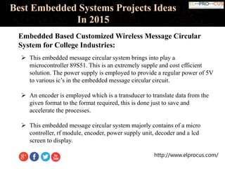 Best Embedded Systems Projects Ideas In 2015 | PPTX