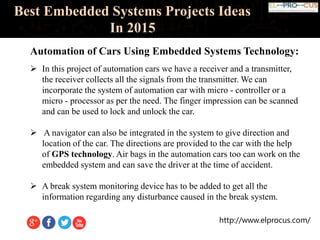 Best Embedded Systems Projects Ideas In 2015 | PPTX