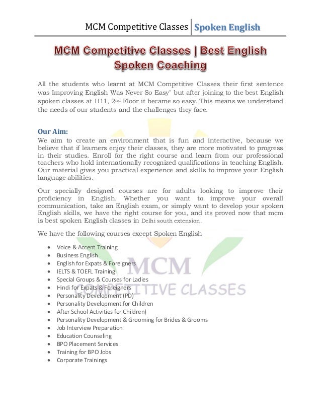 Best english spoken coaching in delhi , best competitive classes in south extension in delhi