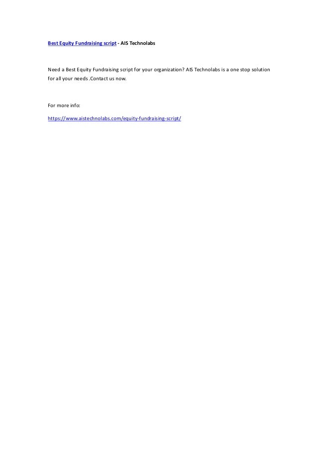 Best Equity Fundraising Script Ais Technolabs