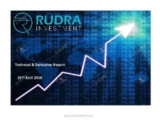 www.rudrainvestment.com
Technical & Derivative Report
25TH JULY 2018
 