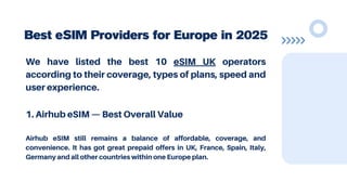The Best eSIM Provider for Europe in 2025 | PDF