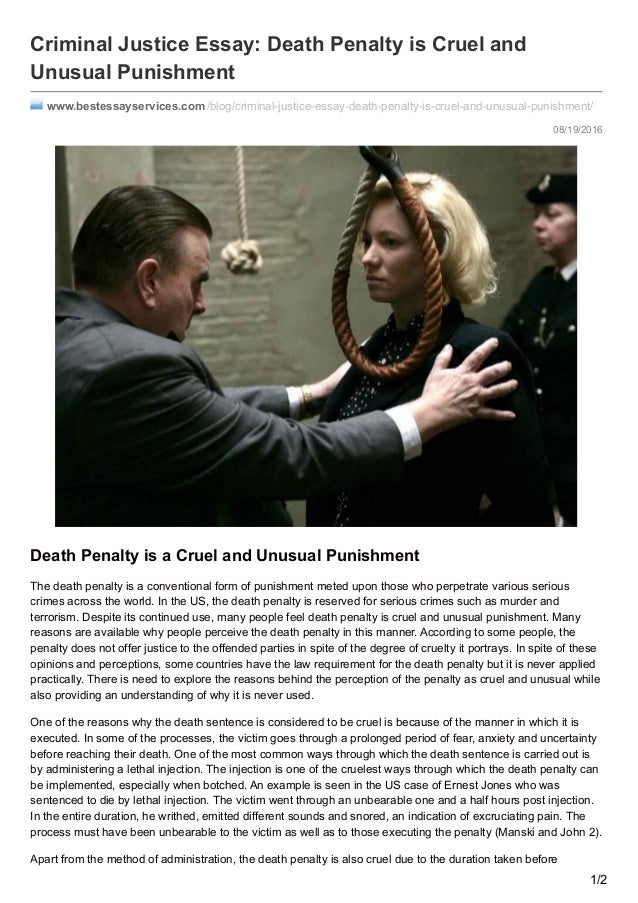 death penalty cruel and unusual punishment essay