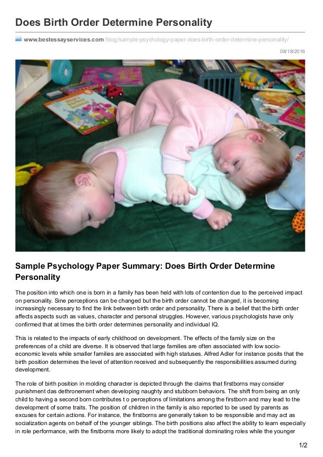 Research papers birth order and personality