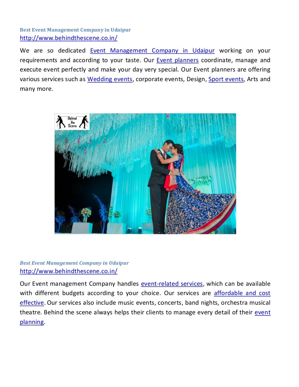 Best event management company in udaipur