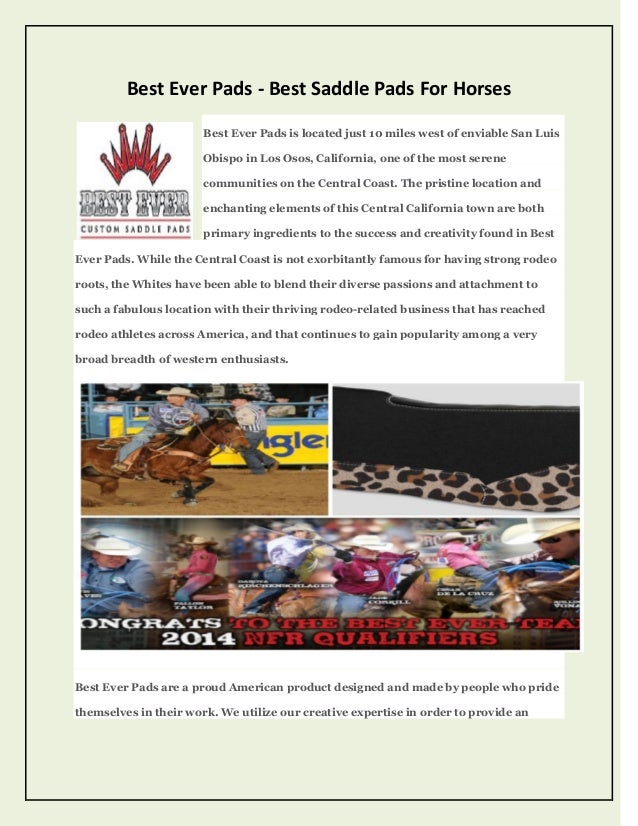 Best Ever Pads Best Saddle Pads for Horses