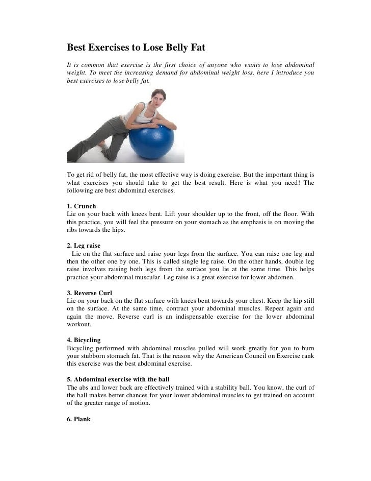 Best Exercise For Weight Loss On Stomach