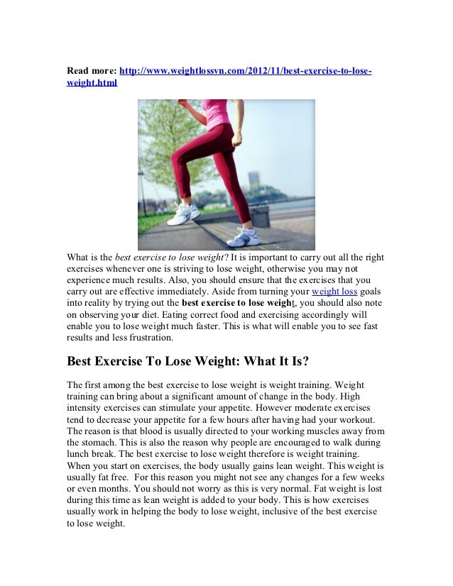 Best exercise to lose weight