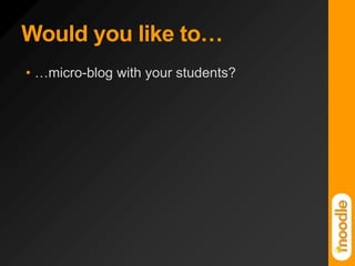 Would you like to……micro-blog with your students?