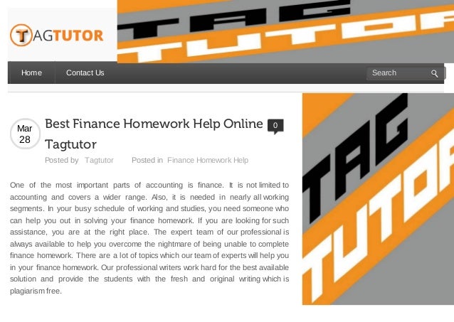 Finance homework help online