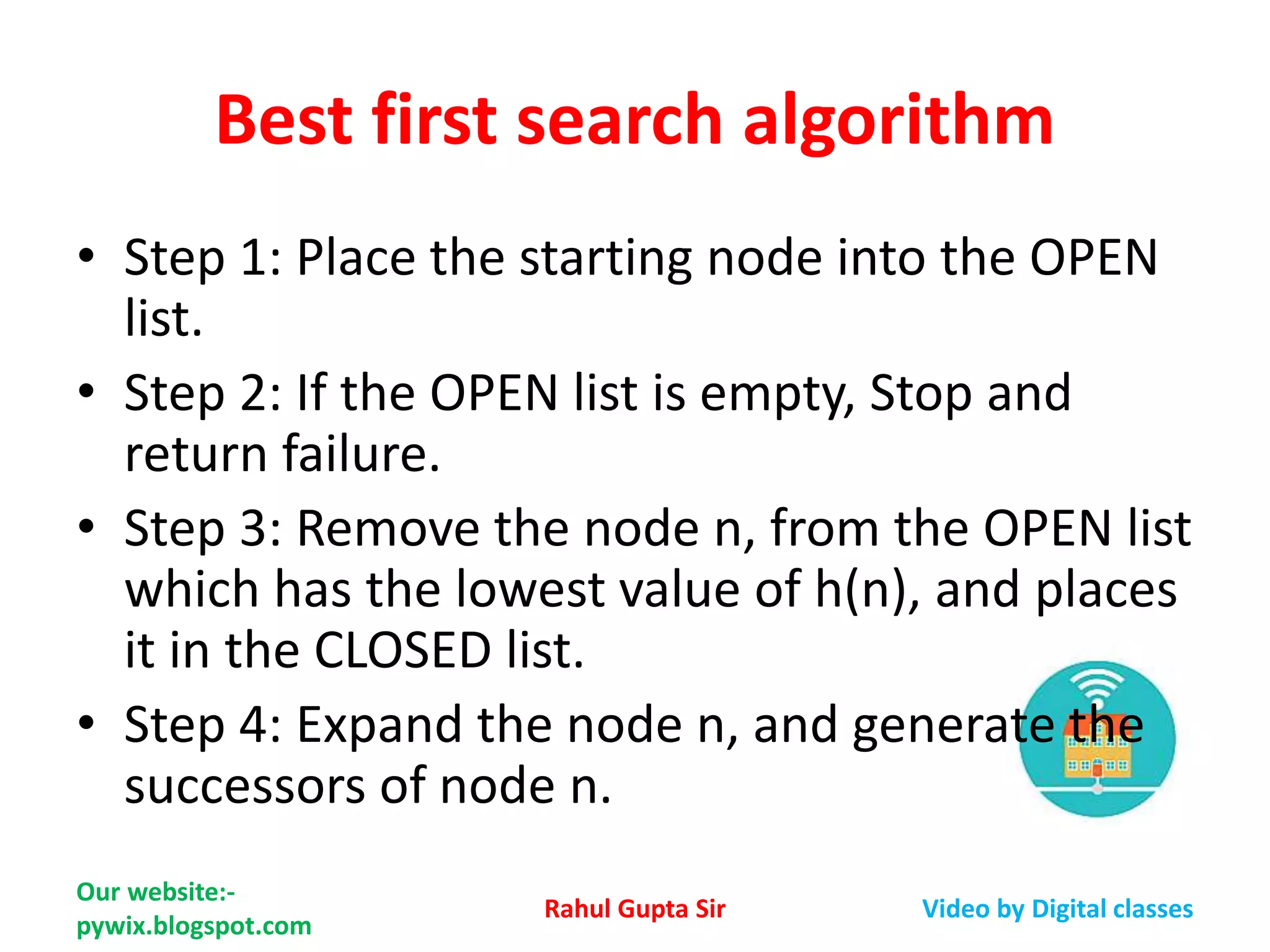 Best first search algorithm in Artificial Intelligence | PPTX | Search ...