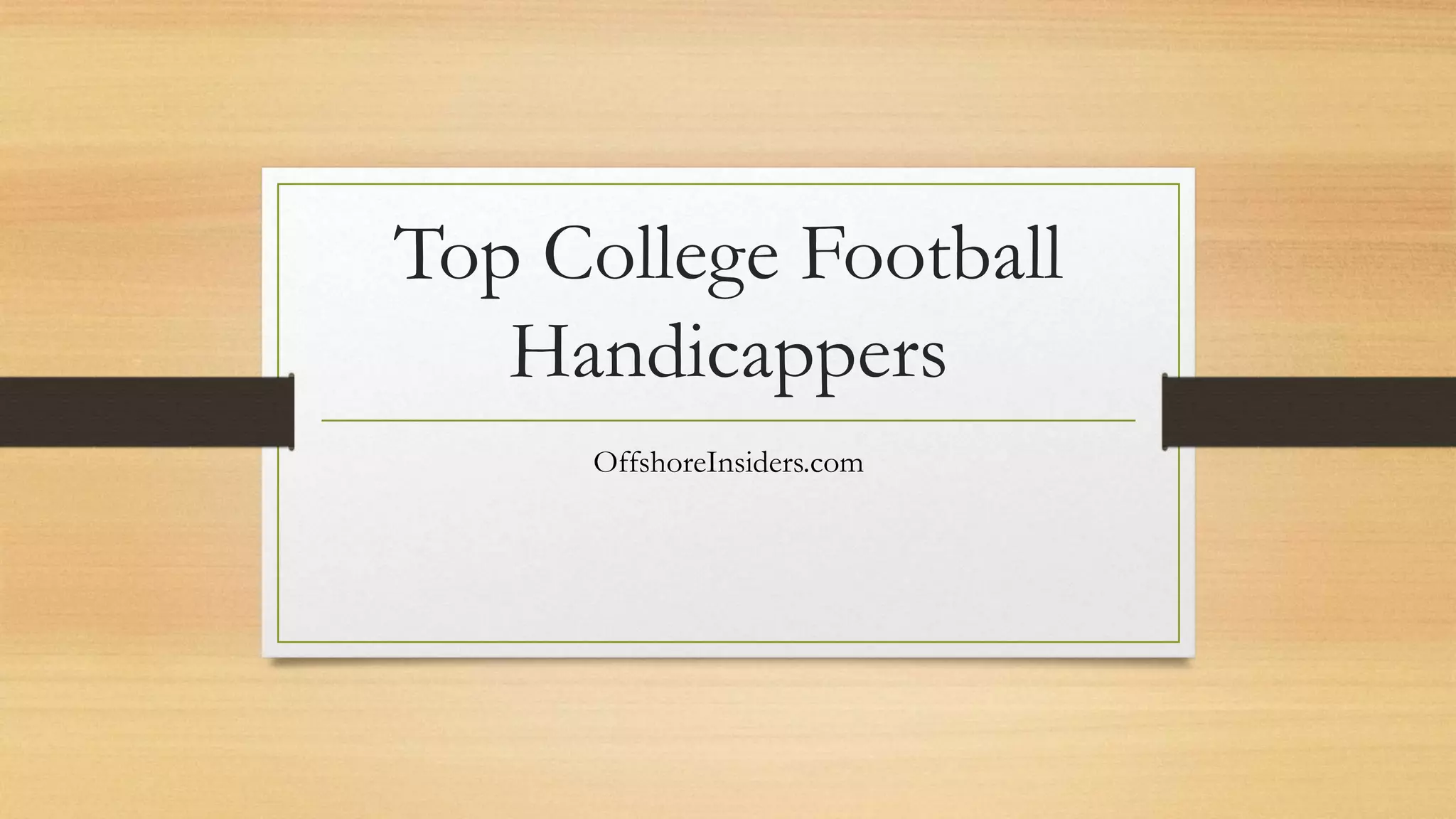 Best football services handicapping PPT