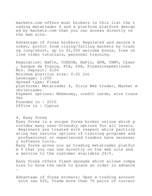 Best forex brokers 2015