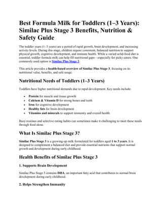 Similac Plus Stage 3 – Complete Nutrition for Growing Toddlers | PDF