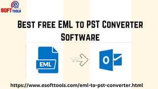 Best free EML to PST Converter
Software
https://www.esofttools.com/eml-to-pst-converter.html
 