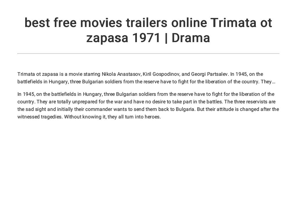 best free movies trailers online Trimata ot zapasa 1971 | Drama
