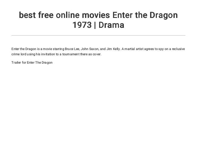 enter the dragon movie online