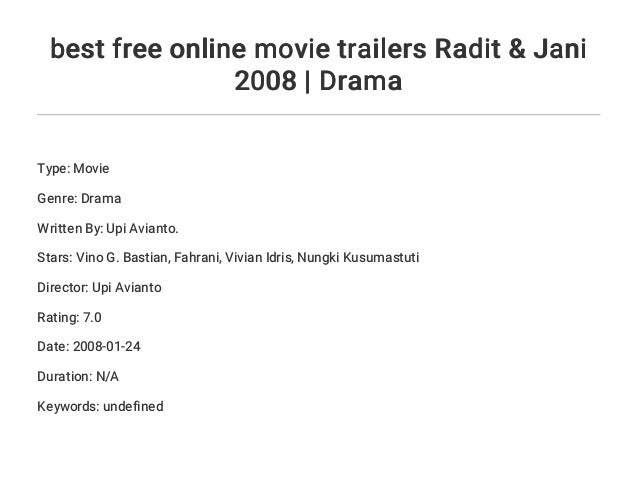 Best Free Online Movie Trailers Radit Jani 2008 Drama