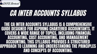 CA Inter New Syllabus Success Guide by CA P.S. Beniwal | PDF