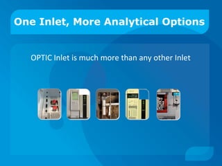 One Inlet, More Analytical Options
OPTIC Inlet is much more than any other Inlet
 