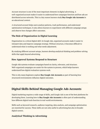 Buy Google Ads Accounts for Instant Campaign Approval | PDF