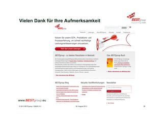 29. August 2013© 2013 BESTgroup 130829-313 28
Vielen Dank für Ihre Aufmerksamkeit
www.BESTgroup.eu
 