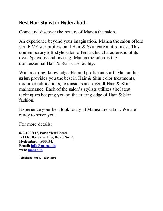 Best hair stylist in hyderabad