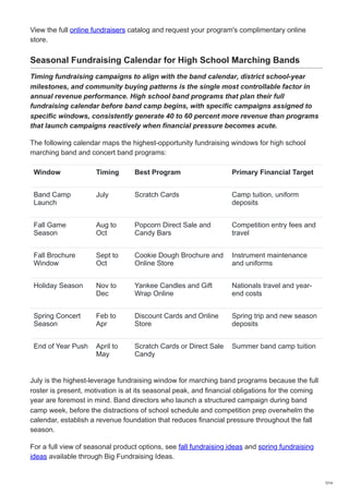 Top High School Band Fundraising Ideas to Boost Budgets and Programs | PDF