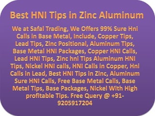 Best hni tips in zinc aluminum
