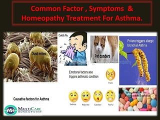 Common Factor , Symptoms &
Homeopathy Treatment For Asthma.
 