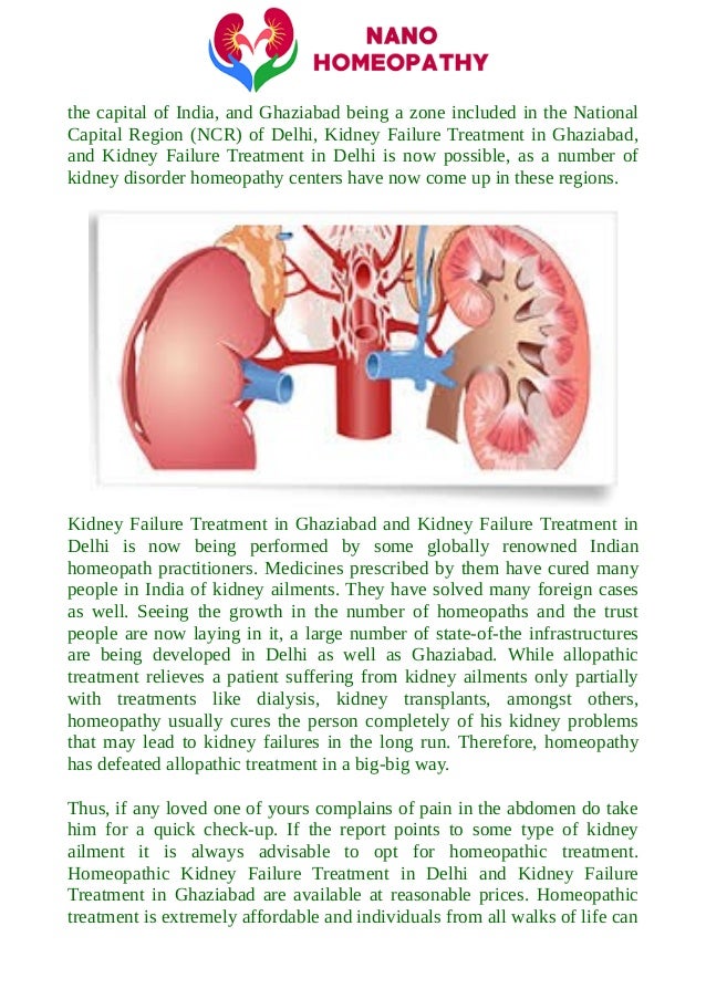 Best homeopathy kidney failure treatment in delhi