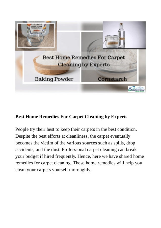 Best home remedies for carpet cleaning by experts