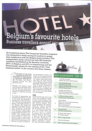 Best Hospitality Hotels  Top 10 The Corporate Traveller 2011
