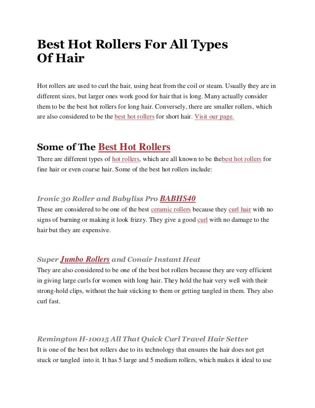 Best Hot Rollers For All Types Of Hair